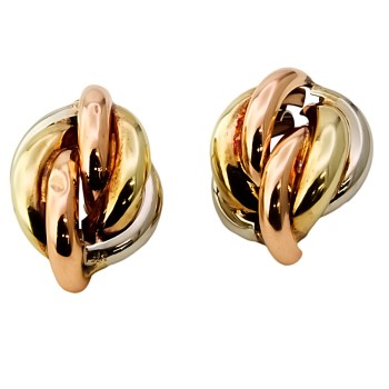 9ct gold 3-tone 3g Stud Earrings